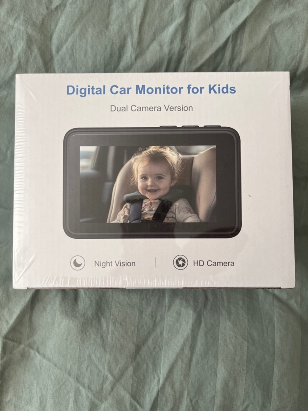 Digital Car Monitor for Kids - Black (Dual Camera, Night Vision, HD)